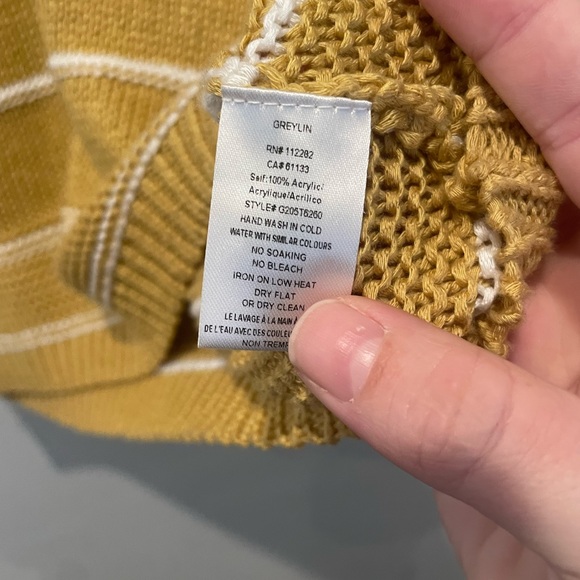Greylin Larissa Lightweight Stripe Sweater In Golden Mustard Size Extra Small - Picture 5 of 9